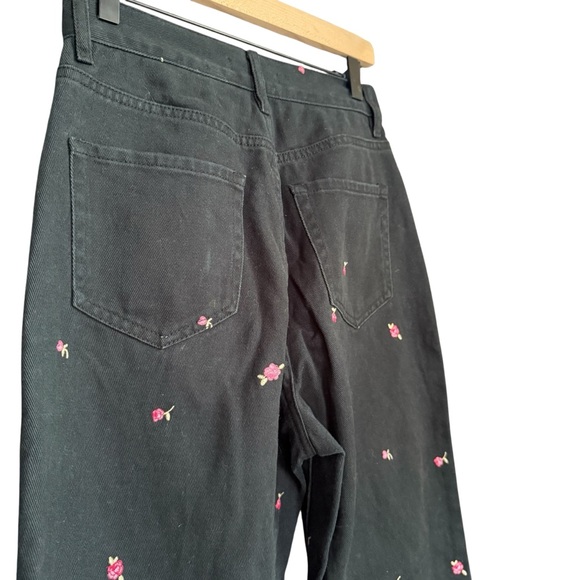 Black PacSun Embroidered Floral High-Rise Straight Denim - Picture 11 of 11